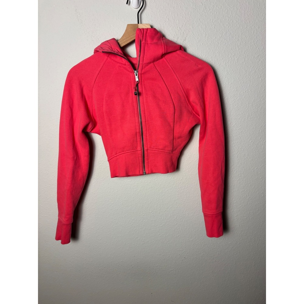 Lululemon Scuba Full-Zip Cropped Hoodie Lip Gloss Pink XS